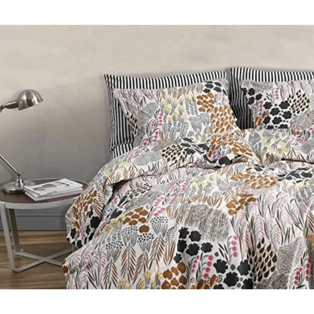 Marimekko - Queen Duvet Cover Set, Cotton Percale Bedding with Matching Shams...